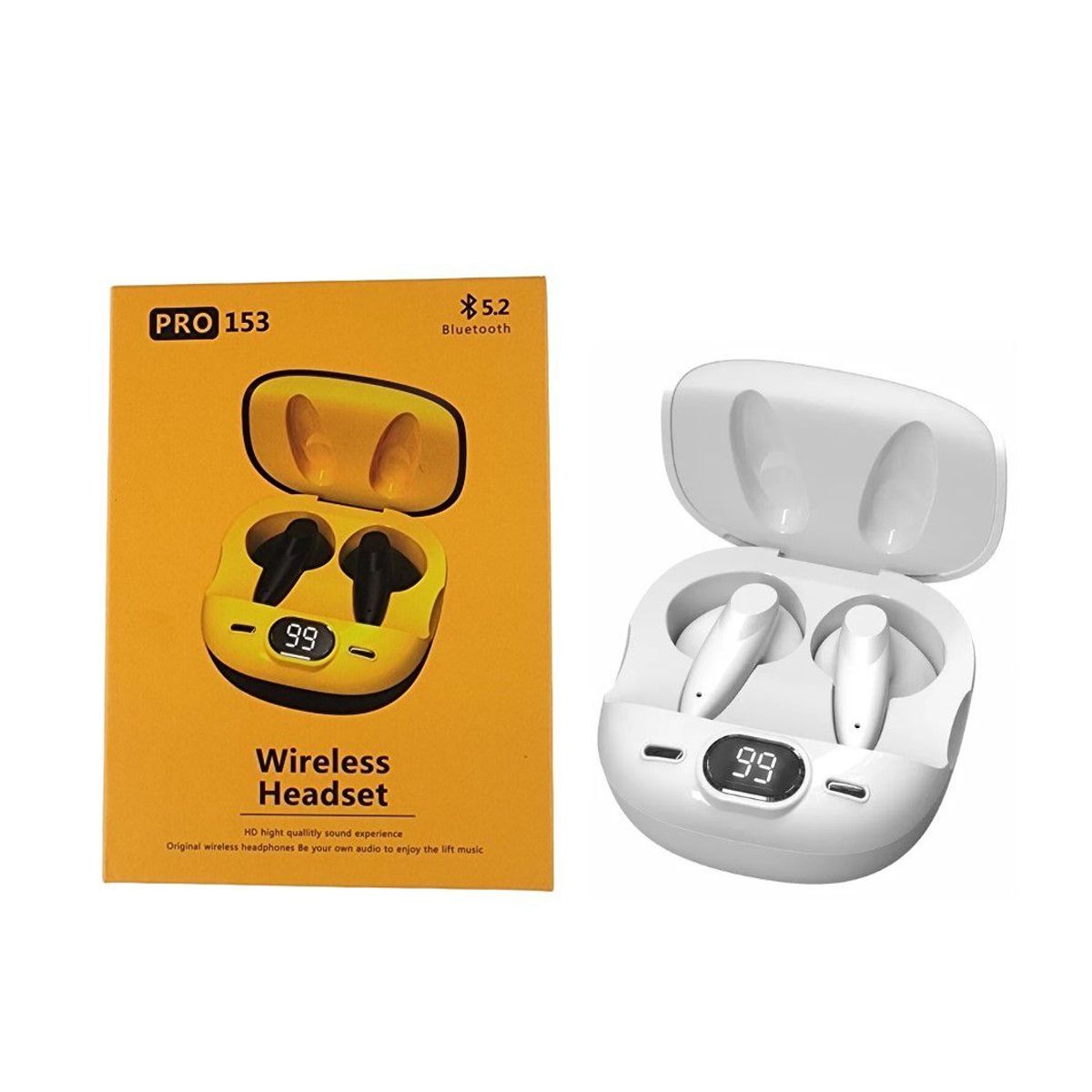 GENERICO - Audífonos Bluetooth  5.2 caja amarilla audífono b