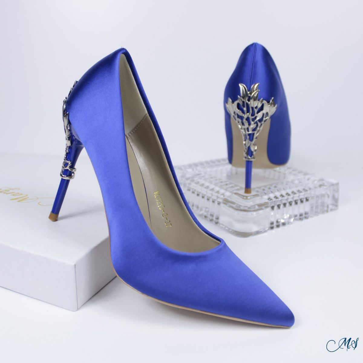 MARGLO SHOES - ZAPATOS DE VESTIR MUJER SATIN AZUL M11