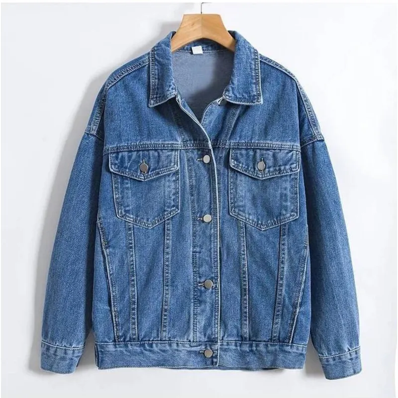 PEACE AND LOVE - Casaca Jean Oversize Mujer Estampada