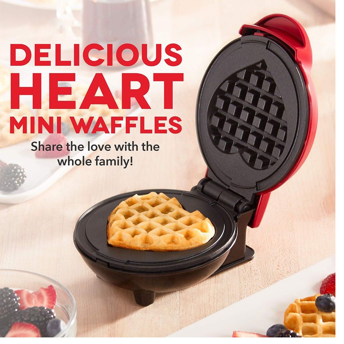 OEM - Mini Waflera para hacer gofres en forma de Corazón