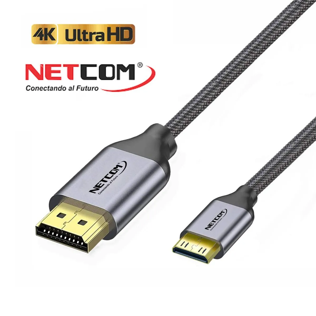 NETCOM - Cable Mini Hdmi a Hdmi 1.8 Metros NETCOM 2.0 4K 60 Hz ULTRA HD eARC
