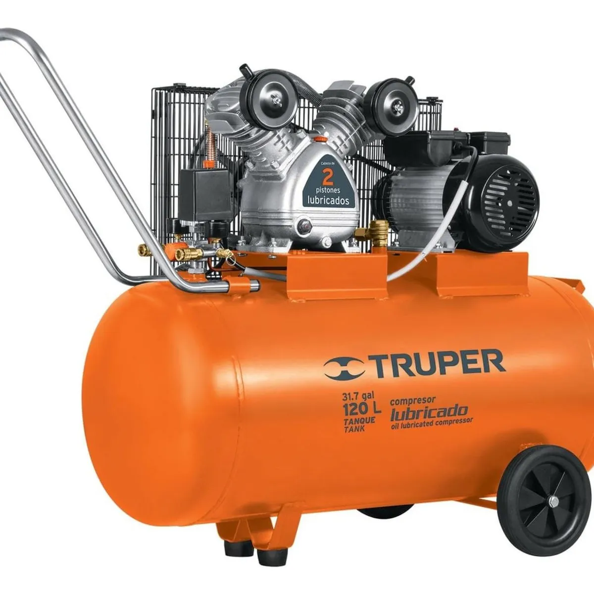 Truper - Compresor lubricado banda horizontal 120L Truper