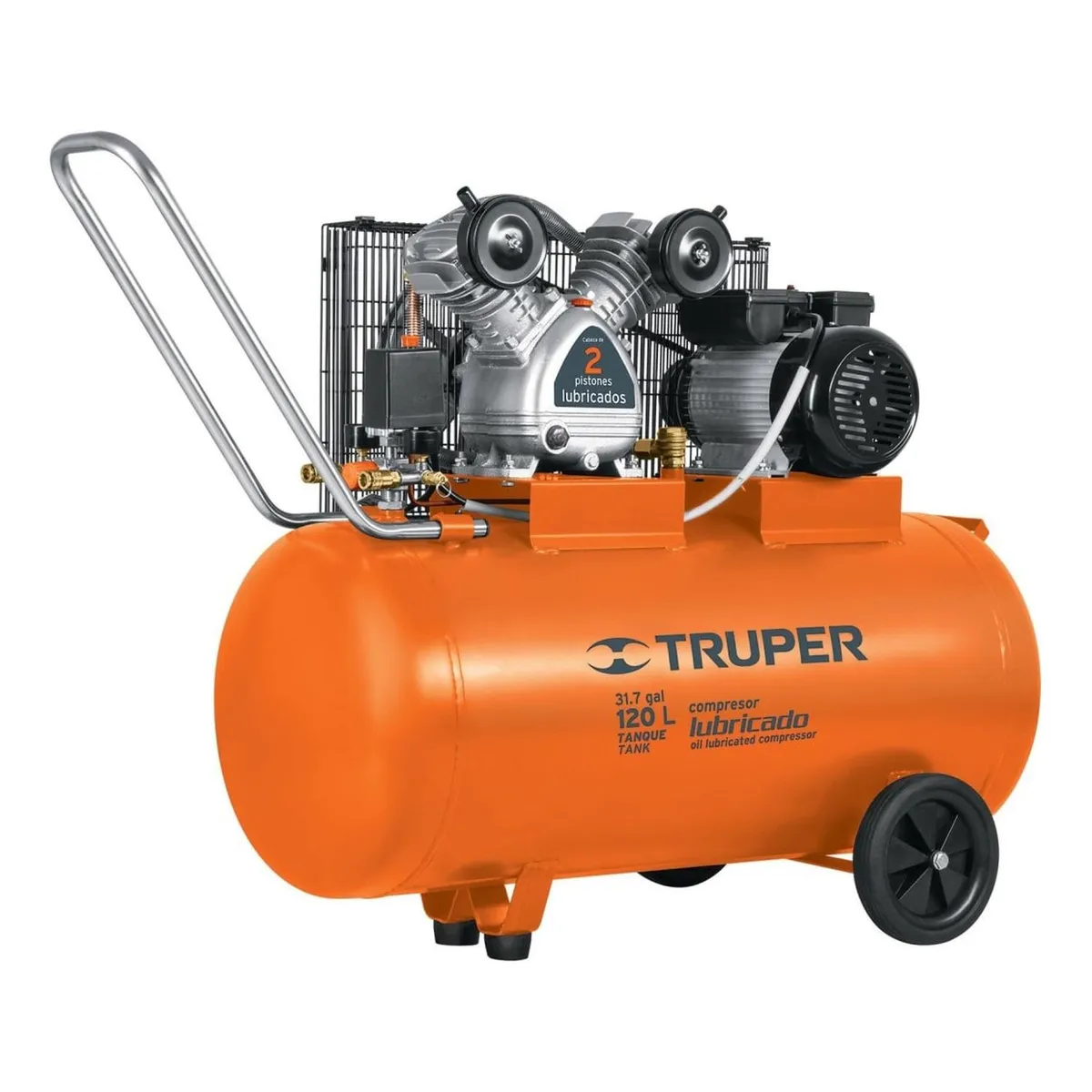 Truper - Compresor lubricado banda horizontal 120L Truper