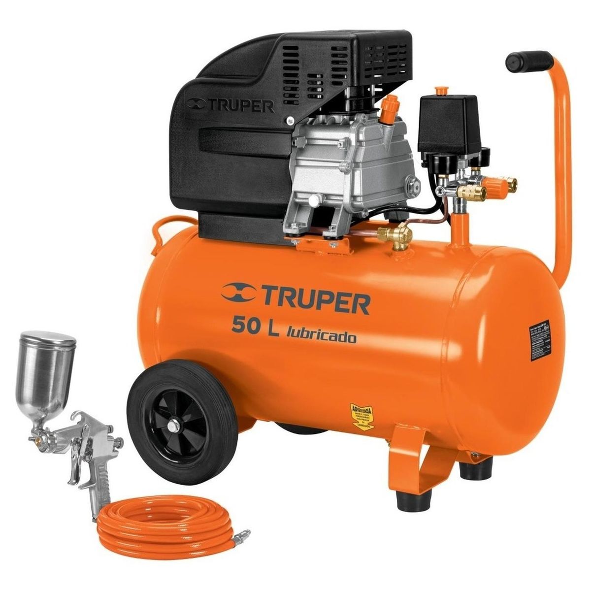 TRUPER - Combo compresora 50L manguera y pistola para pintar Truper