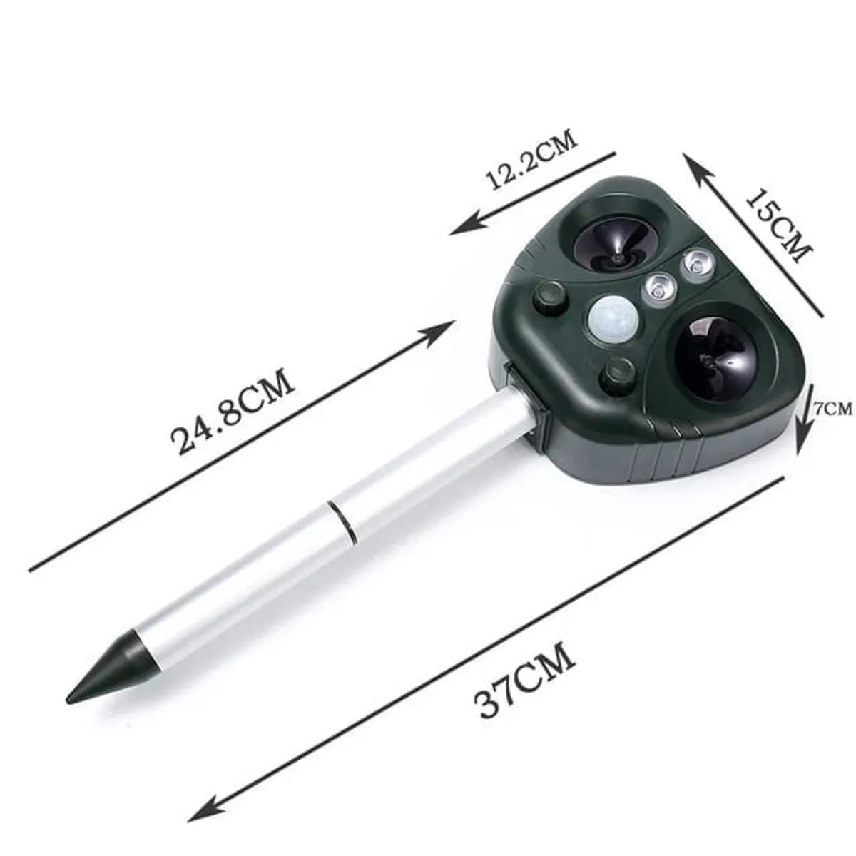 GENERICO - REPELENTE ULTRASÓNICO SOLAR PARA ANIMALES GATOS PERROS RATONES