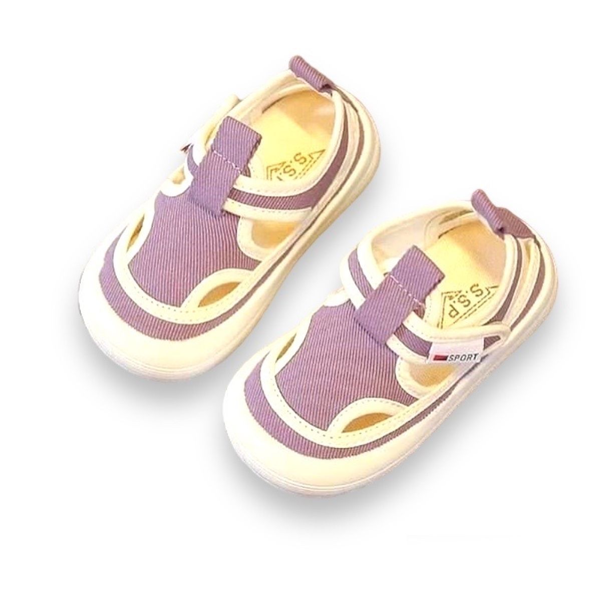 GENERICO - Zapatillas de Niña Hermosas de Tela Unisex Velcro Lila
