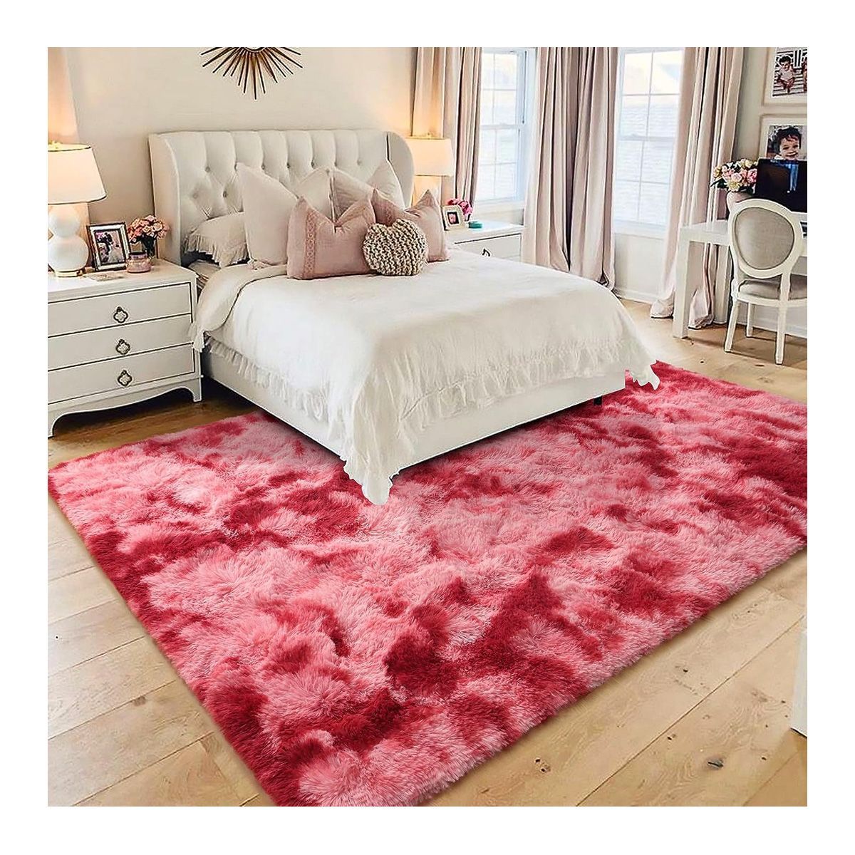 GRETAIL - Alfombra De Felpa Piso Decorativo 150cm x 50cm Rosa Fucsia
