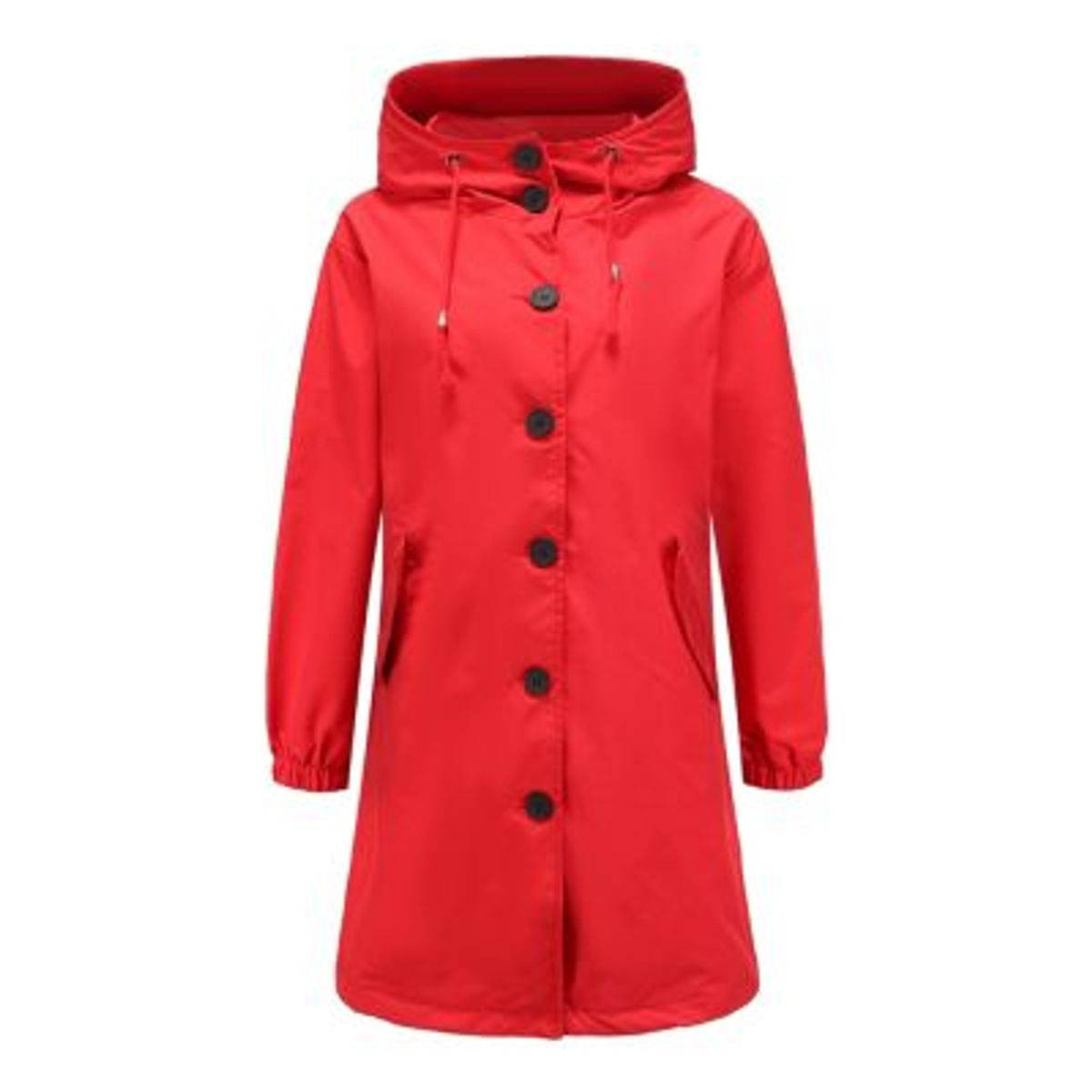 BLWOENS - Chaqueta Cortavientos para mujer abrigo largo informal-Rojo