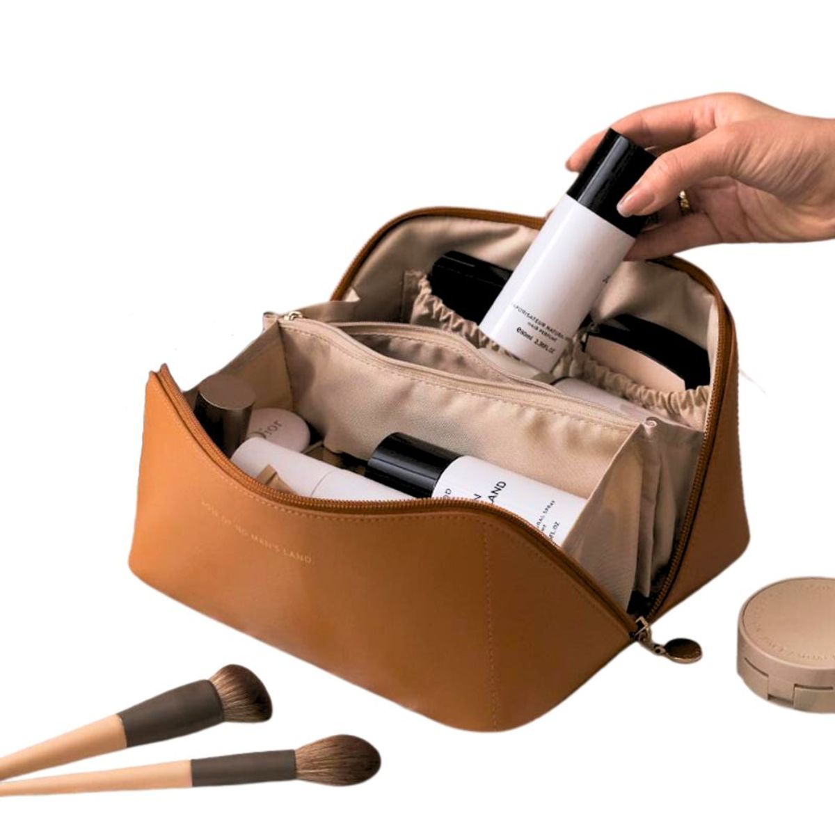 INSPIRA - Neceser Porta Cosméticos de Cuero PU Portátil con Asa