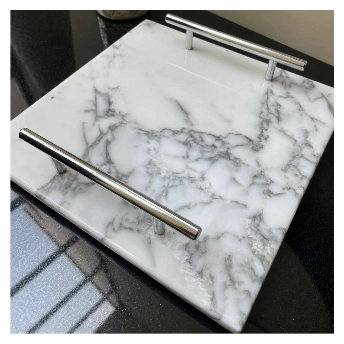 DAS HAUS - Azafate Mármol Calacatta Silver - Cuadrado