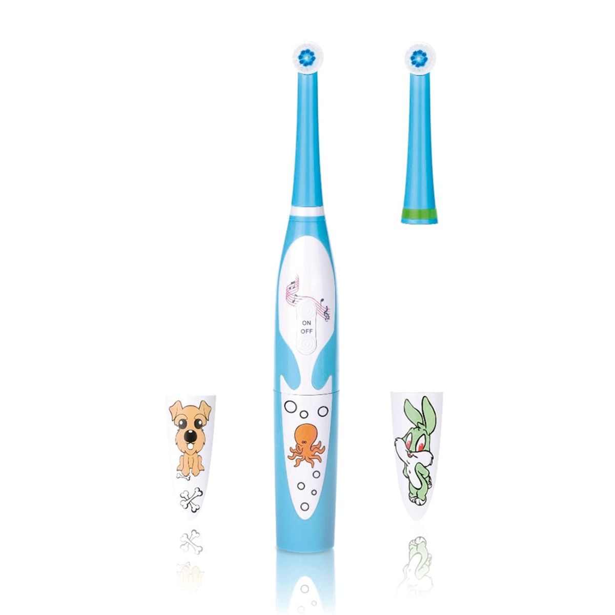 MUNAIQUI - Cepillo Dental Musical Giratorio Para Niños de 3 a 10 años Celeste