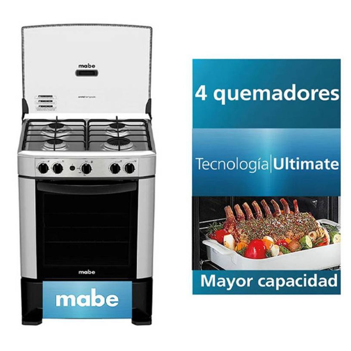 MABE - Cocina Mabe 60cm a Gas 4 Quemadores CMP6014AG0