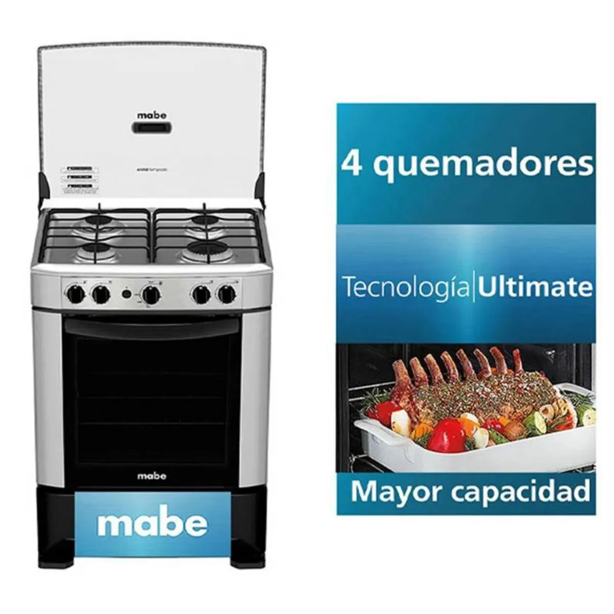 MABE - Cocina Mabe 60cm a Gas 4 Quemadores CMP6014AG0