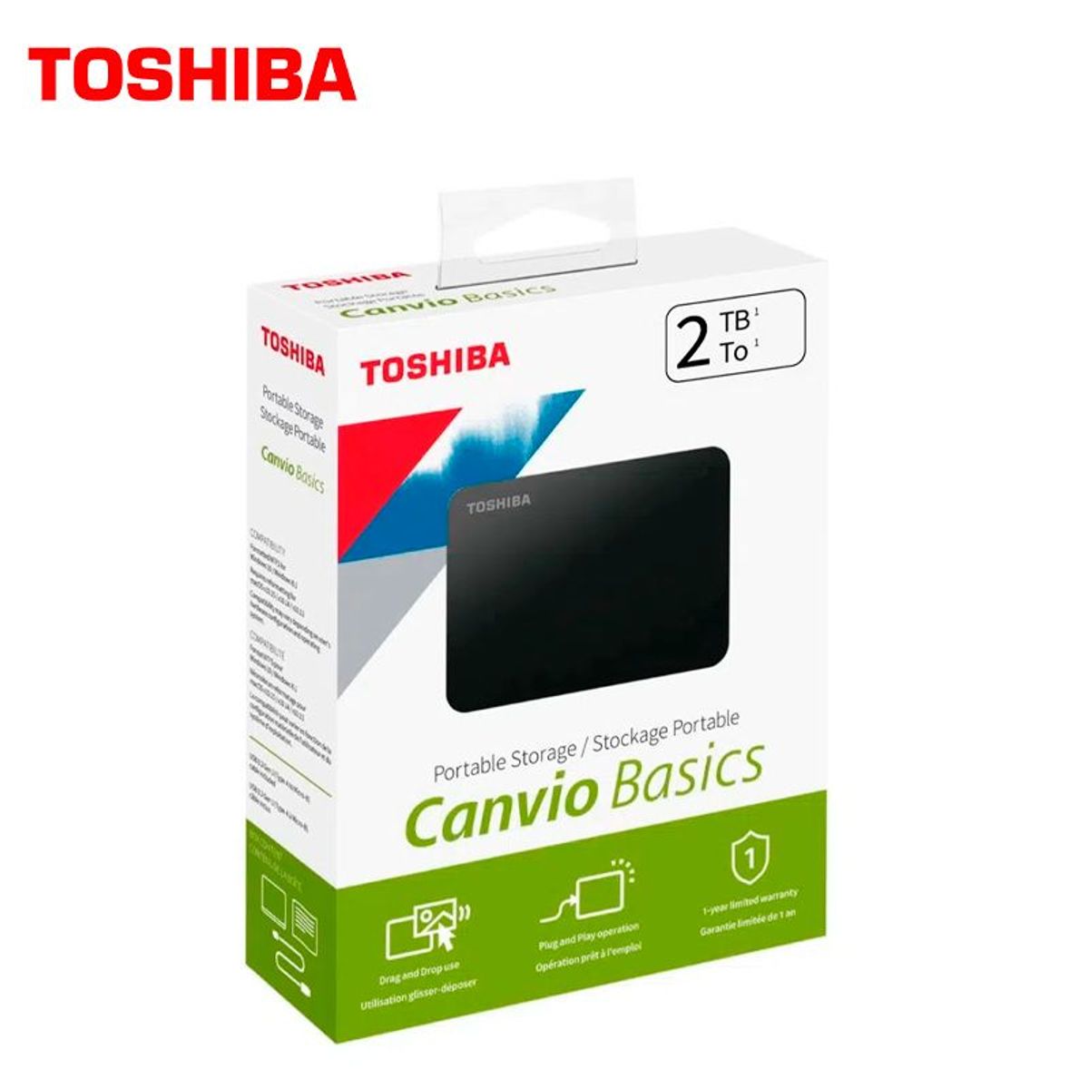 TOSHIBA - Disco duro Externo TOSHIBA 2TB CANVIO BASIC