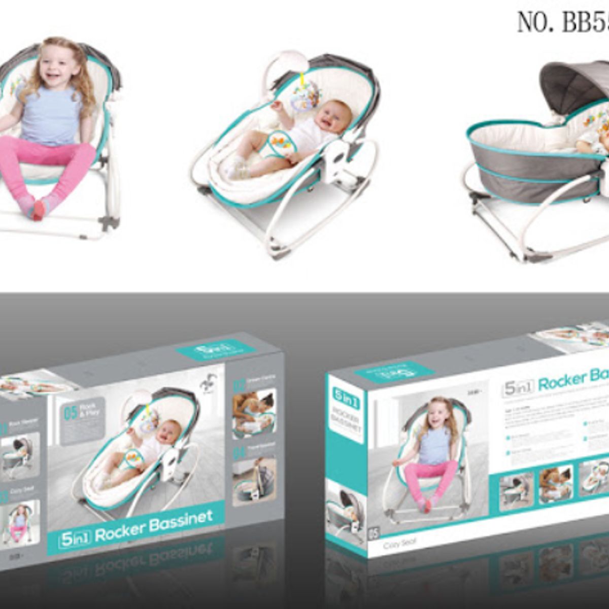 GENERICO - Mecedora Portátil Multifuncional 5 en 1 Verde