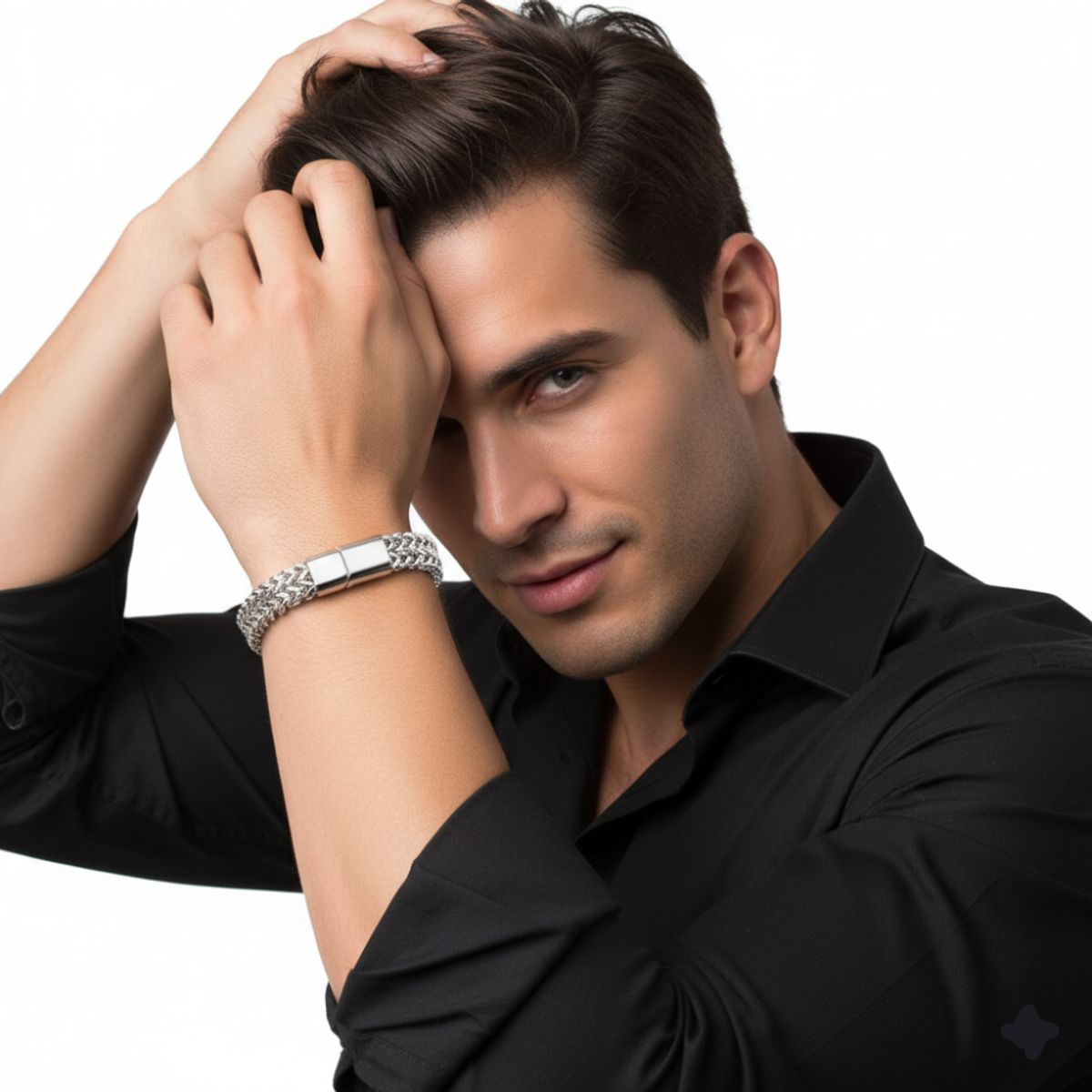 GENERICO - Brazalete Pulsera de Titanio para Hombre Modelo 1602