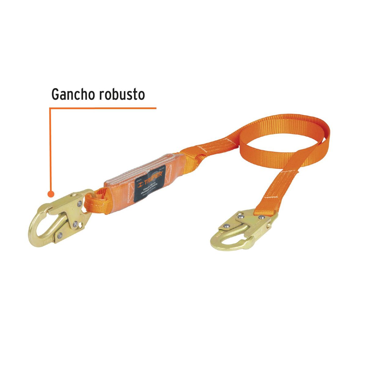 TRUPER - Línea de vida 1.8 m cinta políéster con amortiguador ansi Truper