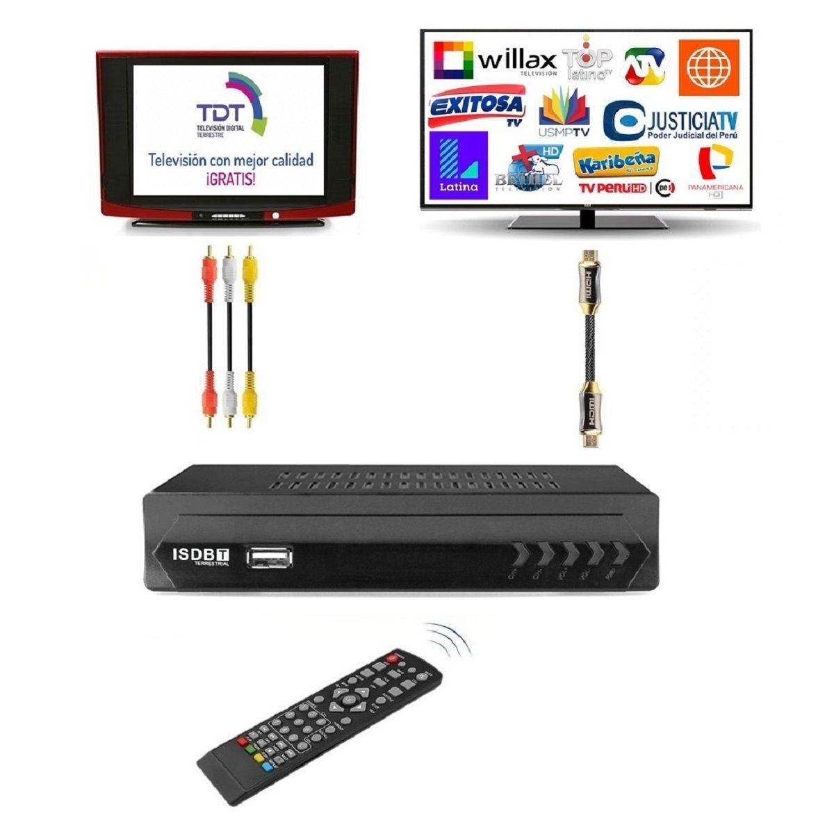 OEM - Sintonizador Decodificador Canal Digital de TV Incluye Youtube Full HD
