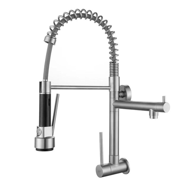 XM - LLAVE DE COCINA DOBLE PICO PARED RETRACTIL SATIANDO LC304-309902