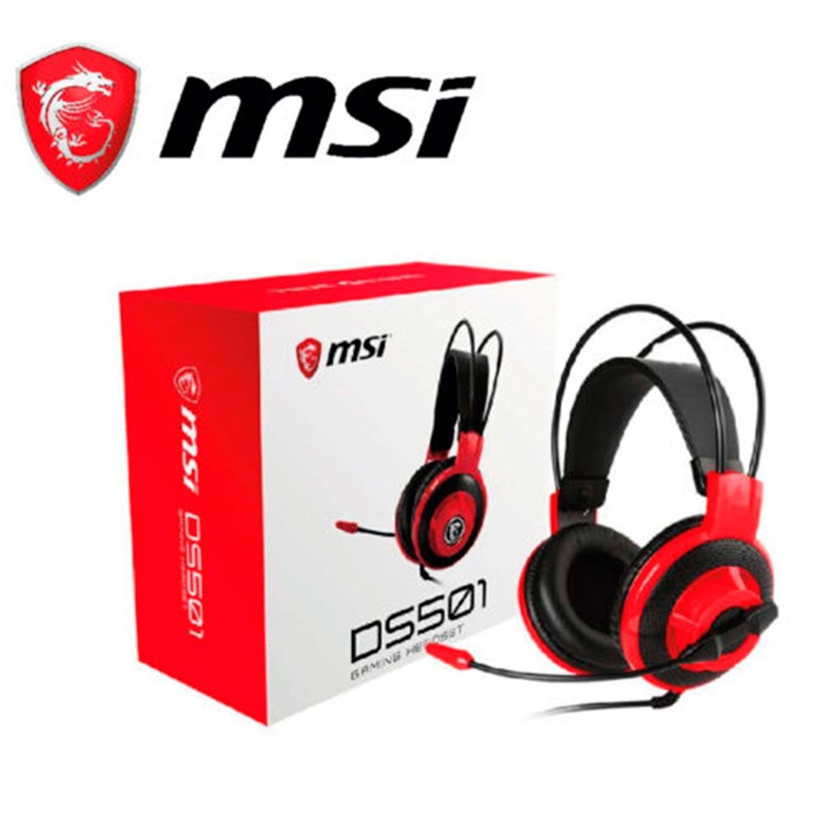 MSI - Auriculares gaming Msi ds501 40mm 35mm micrófono control en línea