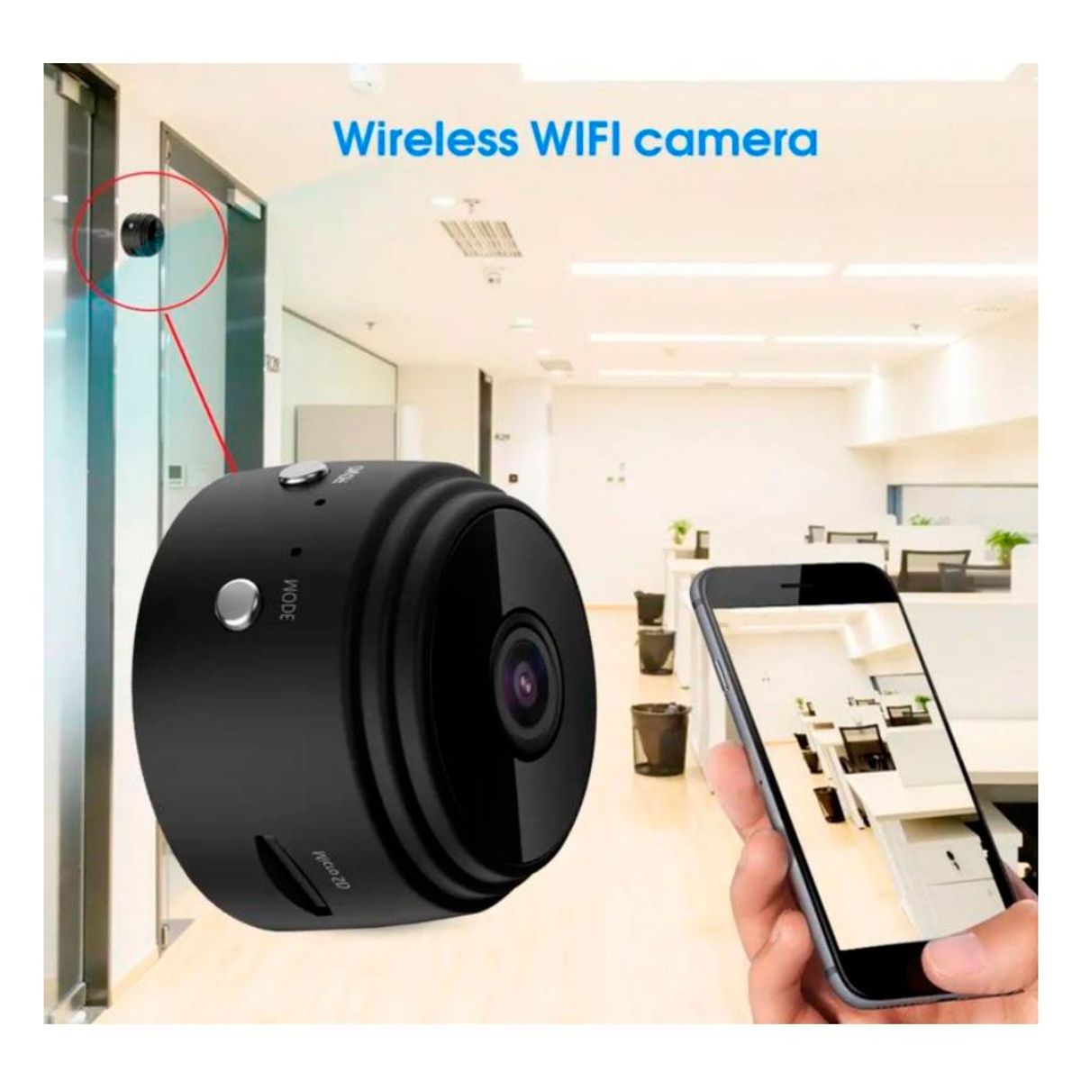 IMPORTADO MC - Mini Camara Seguridad HD Cámara Espía Vigilancia IP Sensor - Negro