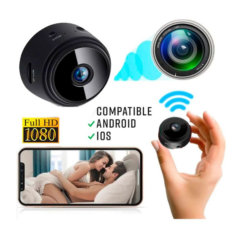 SEISA - Camara Espia Mini Con Vision Nocturna y Sensor de Movimiento