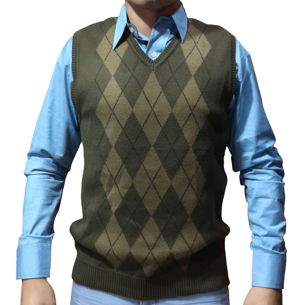 GENERICO - Pullover Rombos Para Hombre - Verde