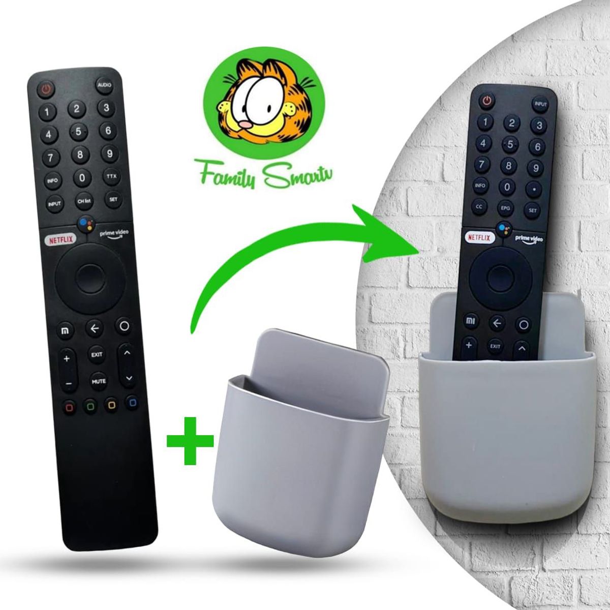 GENERICO - Control Remoto Genérico Xiaomi XMRM-19 + Soporte de pared