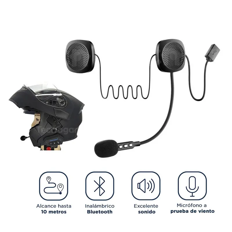 SEISA - Audífonos Bluetooth para Moto Auricular Inalámbrico SK-BB04