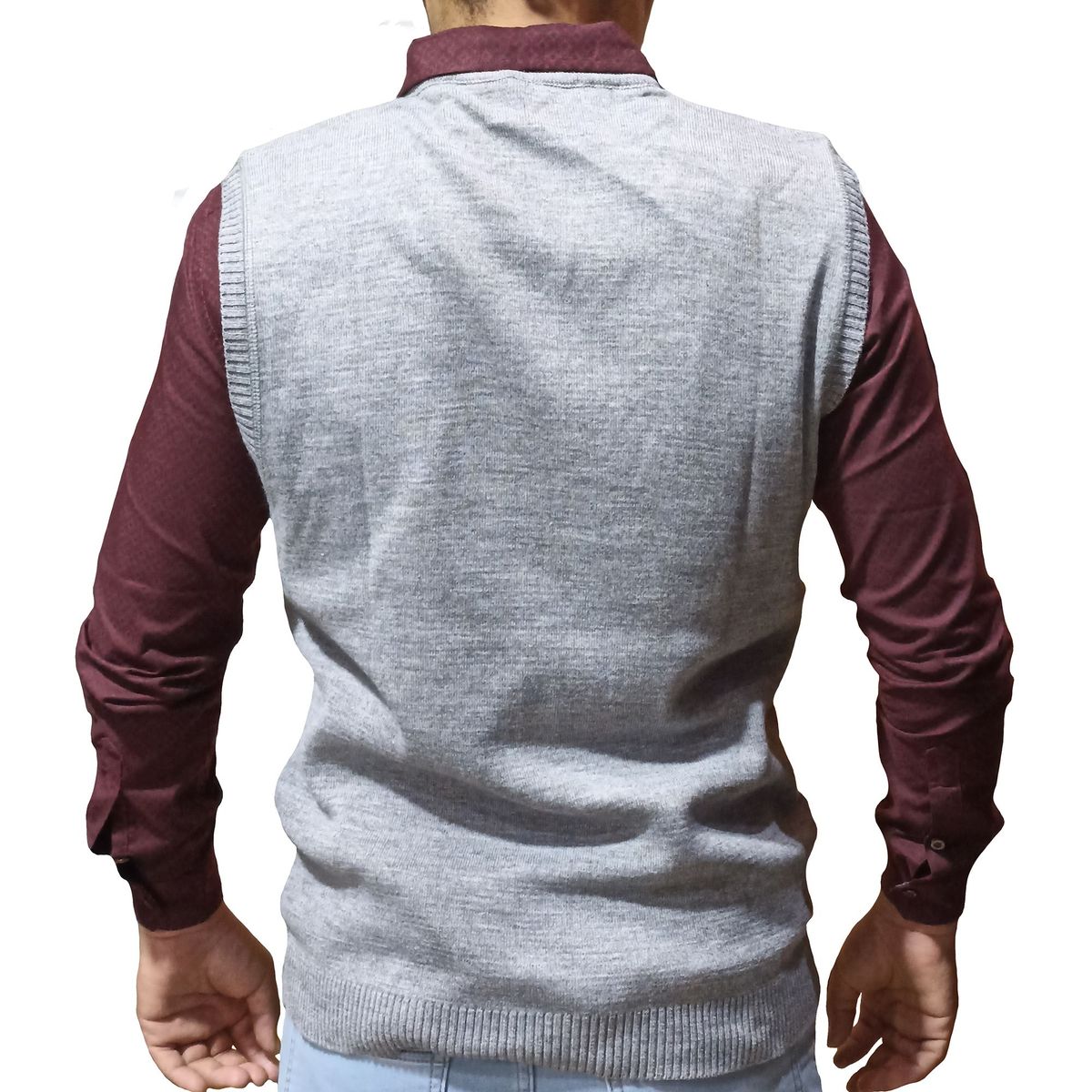 GENERICO - Pullover Cuadros Para Hombre - Plomo