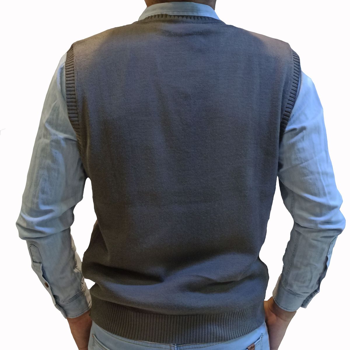 GENERICO - Pullover Cuadros Para Hombre - Gris