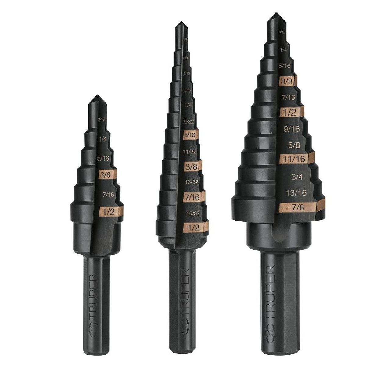 TRUPER - JGO BROCAS ESCALONADAS OX. NEGRO3PZ 100988 TRUPER