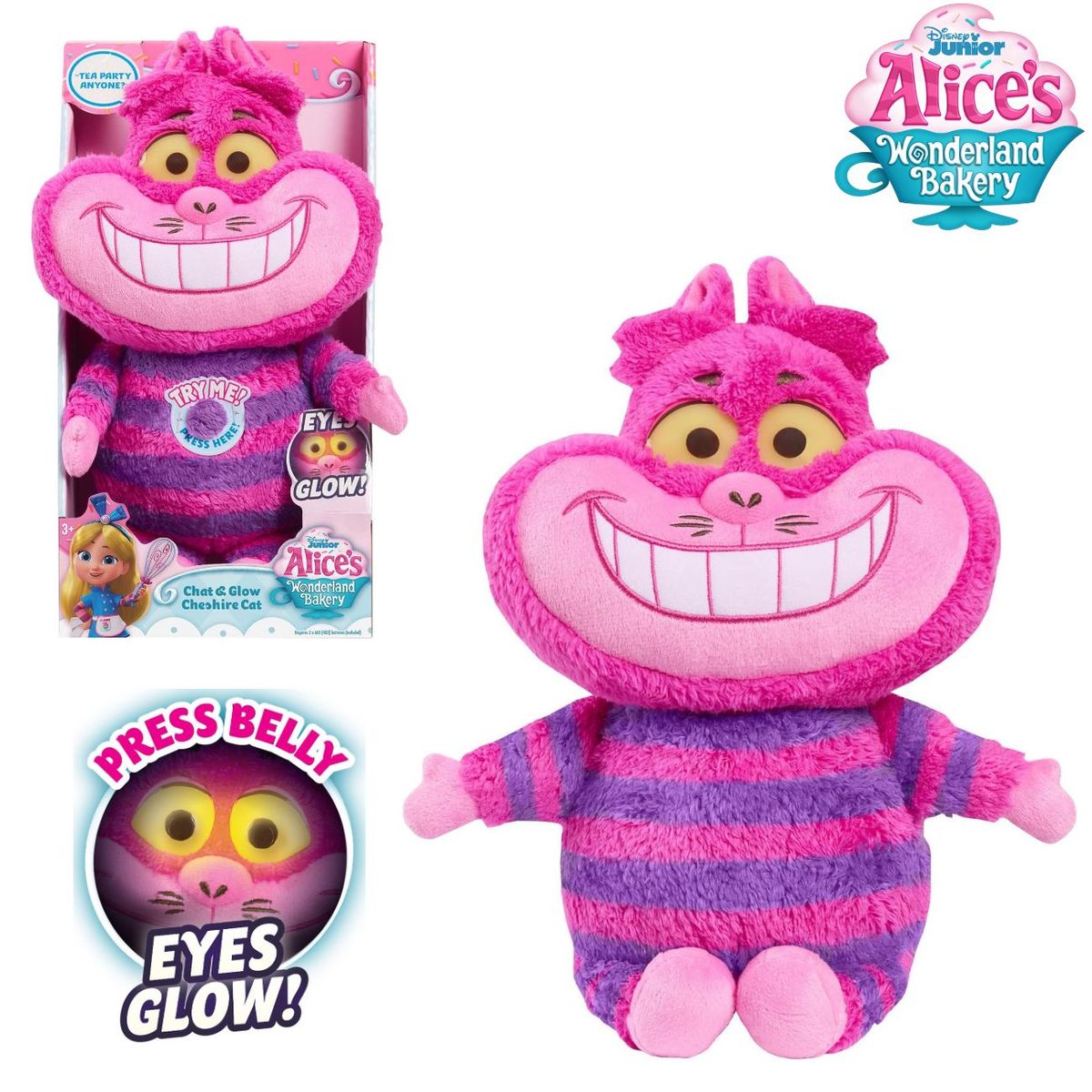 JUST PLAY - Peluche gato Cheshire - Disney Junior - Alices Bakery