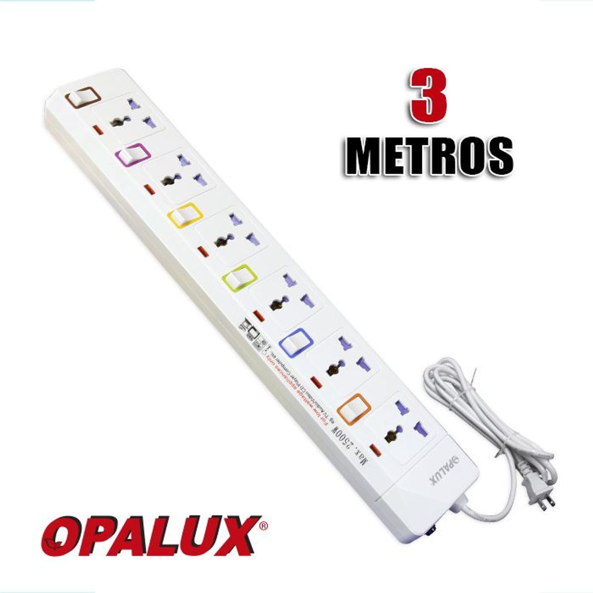 OPALUX - SUPRESOR DE PICO  6 TOMAS INT. 10 AMP OPALUX