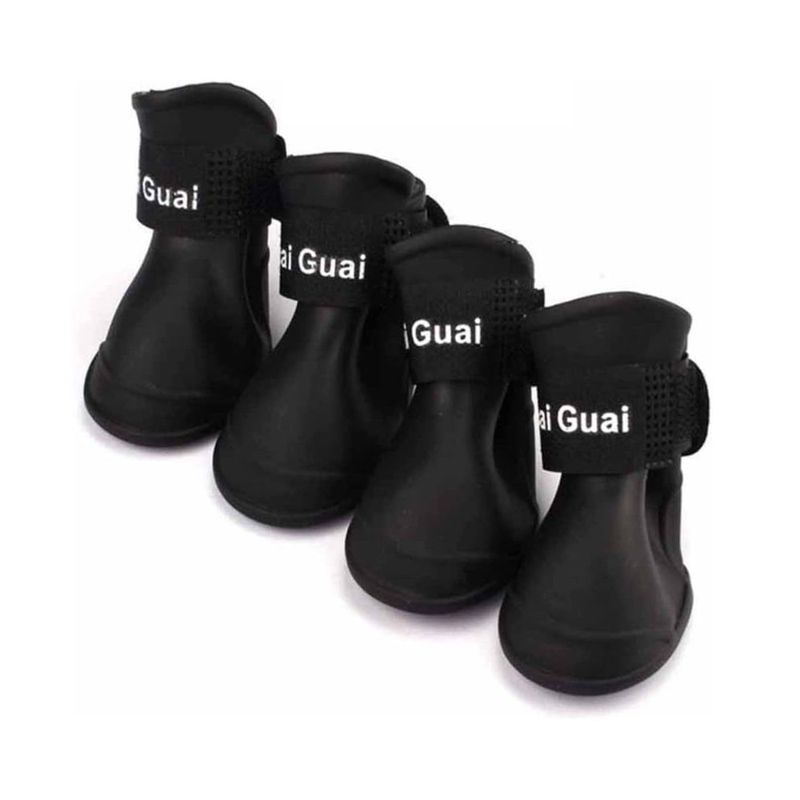 GENERICO - Zapatos de silicona para mascotas negro talla M