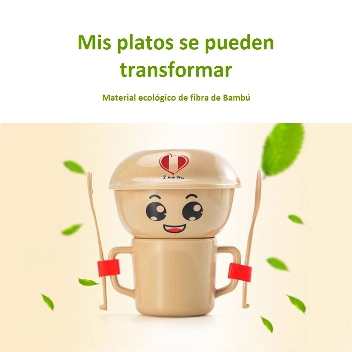 MUNAIQUI - Vajilla Infantil de Fibra de Bambú Para Bebés Marca Munaiqui