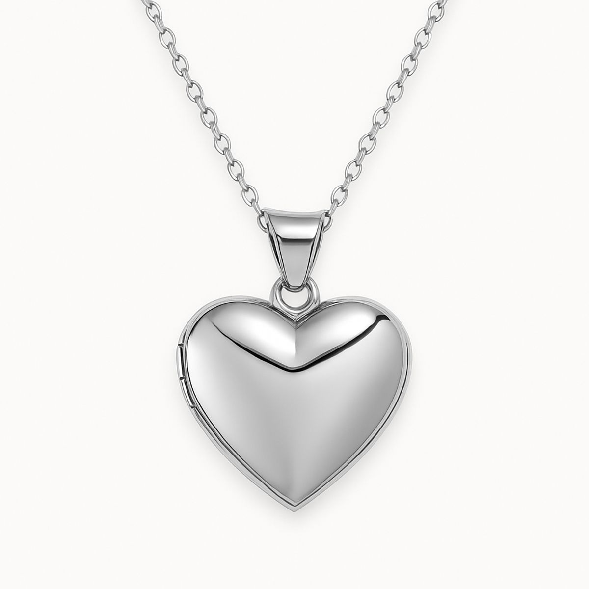 GENERICO - Collar Corazón Portafoto Relicario Acero Inoxidable Plateado Mujer