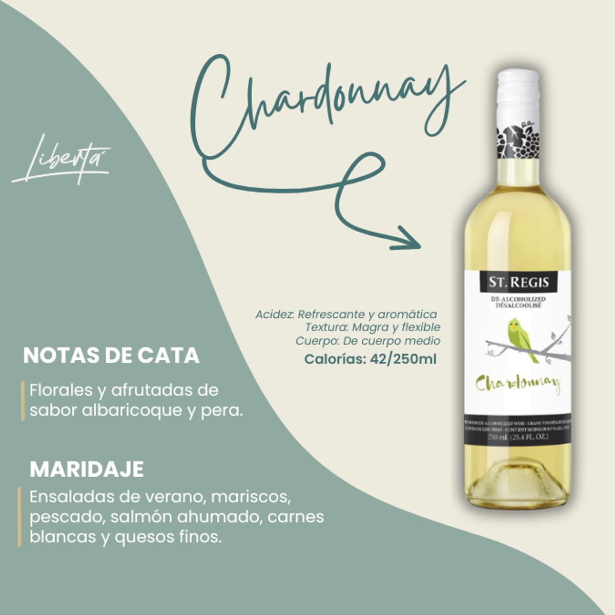 GENERICO - Vino DESALCOHOLIZADO Chardonnay - Libertá