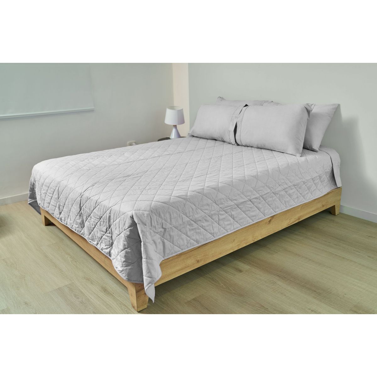 COBITEX HOME - Cubrecama Ligero Queen Gris Cobitex 100 Algodón