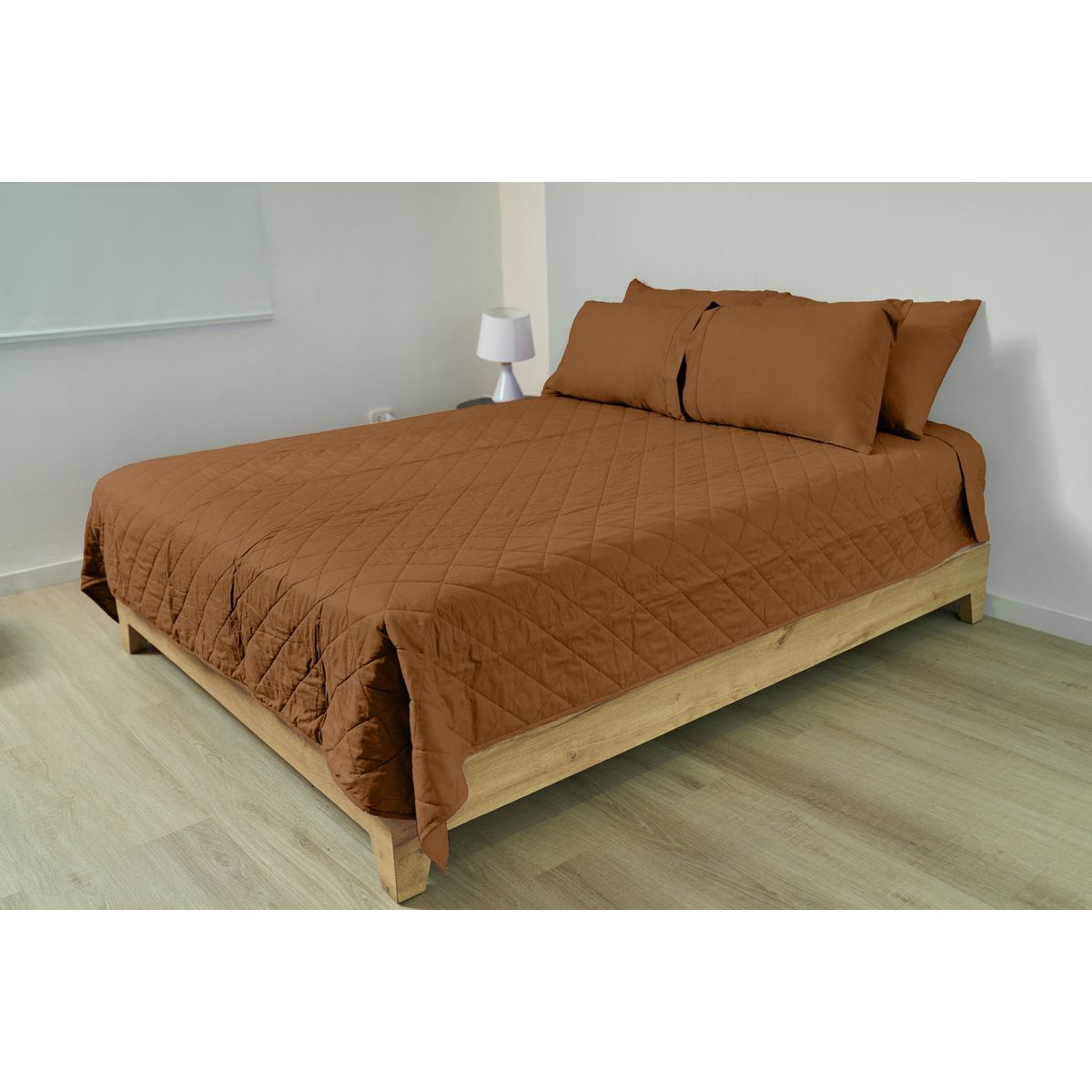 COBITEX HOME - Cubrecama Ligero Queen Chocolate Cobitex 100 Algodón