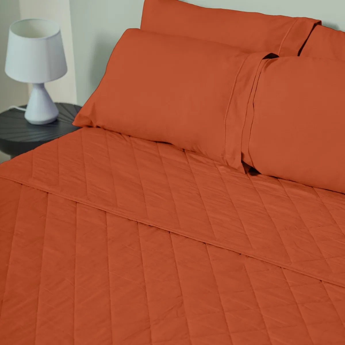 COBITEX HOME - Cubrecama Ligero 1.5 Plazas Ladrillo Cobitex 100% Algodón.