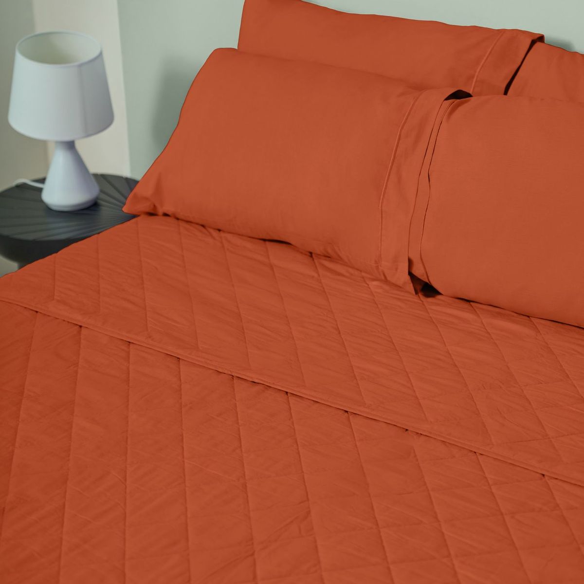 COBITEX HOME - Cubrecama Ligero Queen Ladrillo Cobitex 100 Algodón