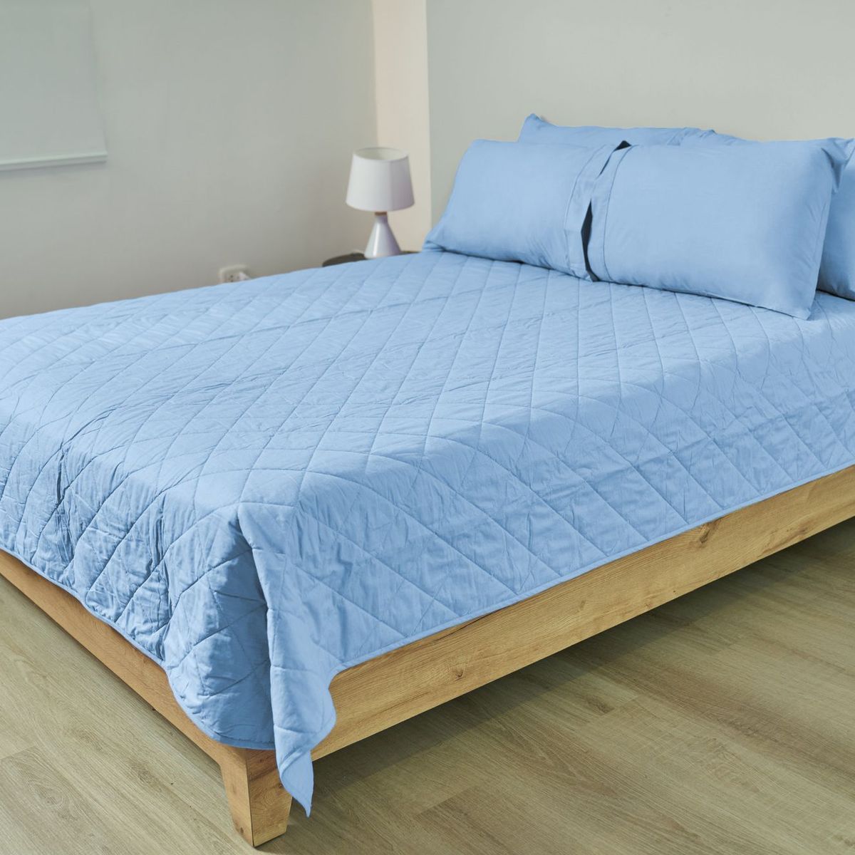 COBITEX HOME - Cubrecama Ligero 2 Plazas Azul Cielo Cobitex 100% Algodón.