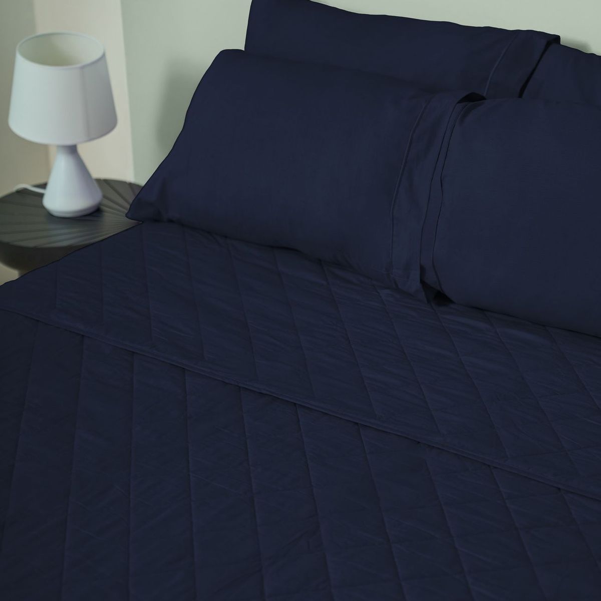 COBITEX HOME - Cubrecama Ligero 1 Plaza Azul Marino Cobitex 100% Algodón