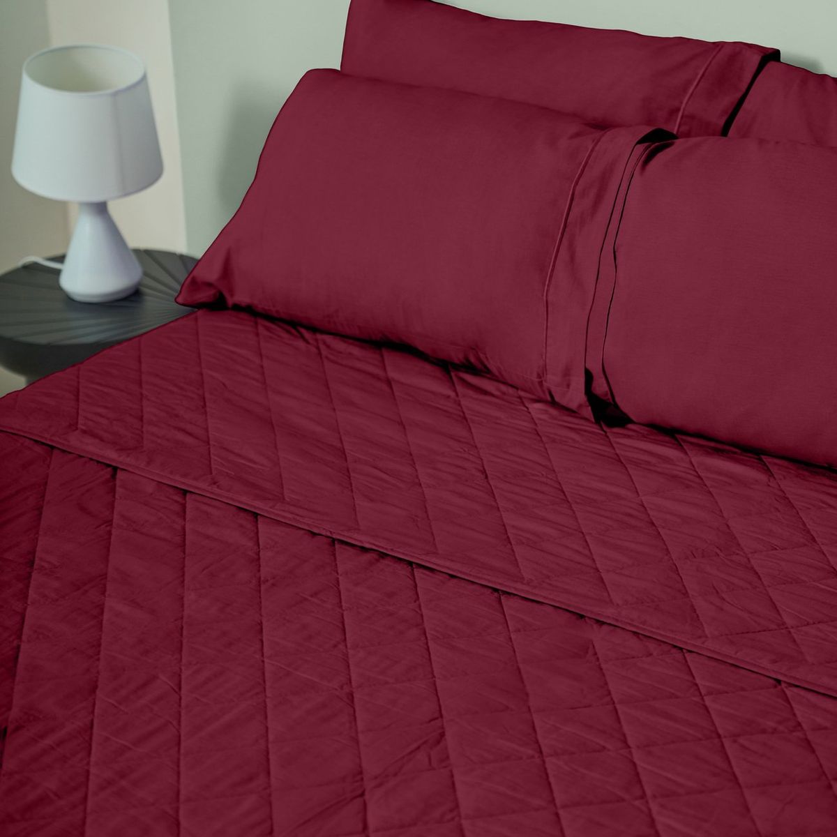 COBITEX HOME - Cubrecama Ligero 1.5 Plazas Guinda Cobitex 100% Algodón.