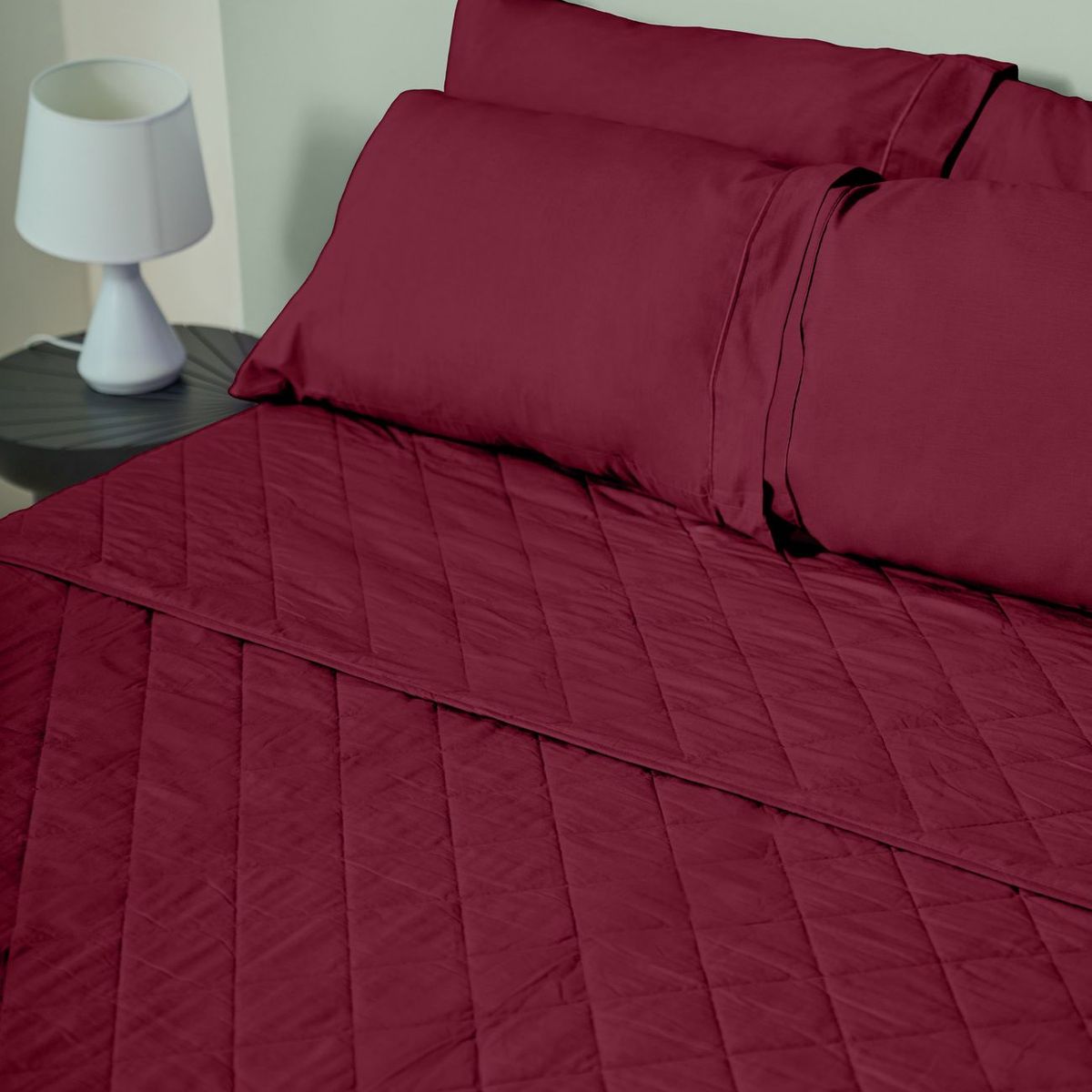 COBITEX HOME - Cubrecama Ligero King Guinda Cobitex 100 Algodón.