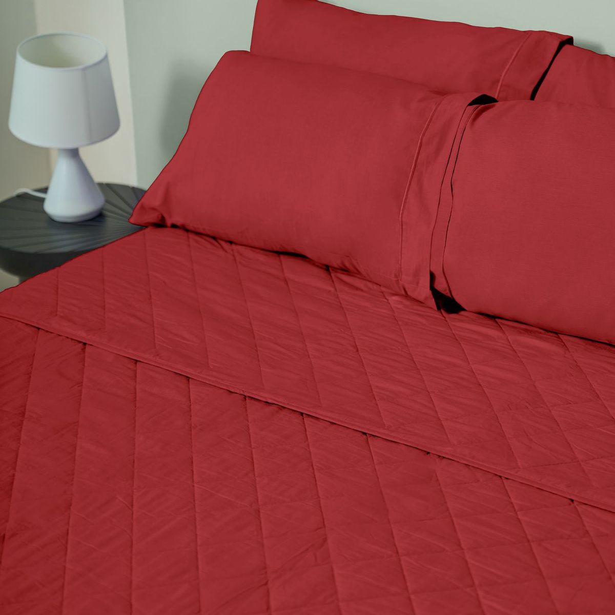 COBITEX HOME - Cubrecama Ligero 1 Plaza Rojo Cobitex 100% Algodón.