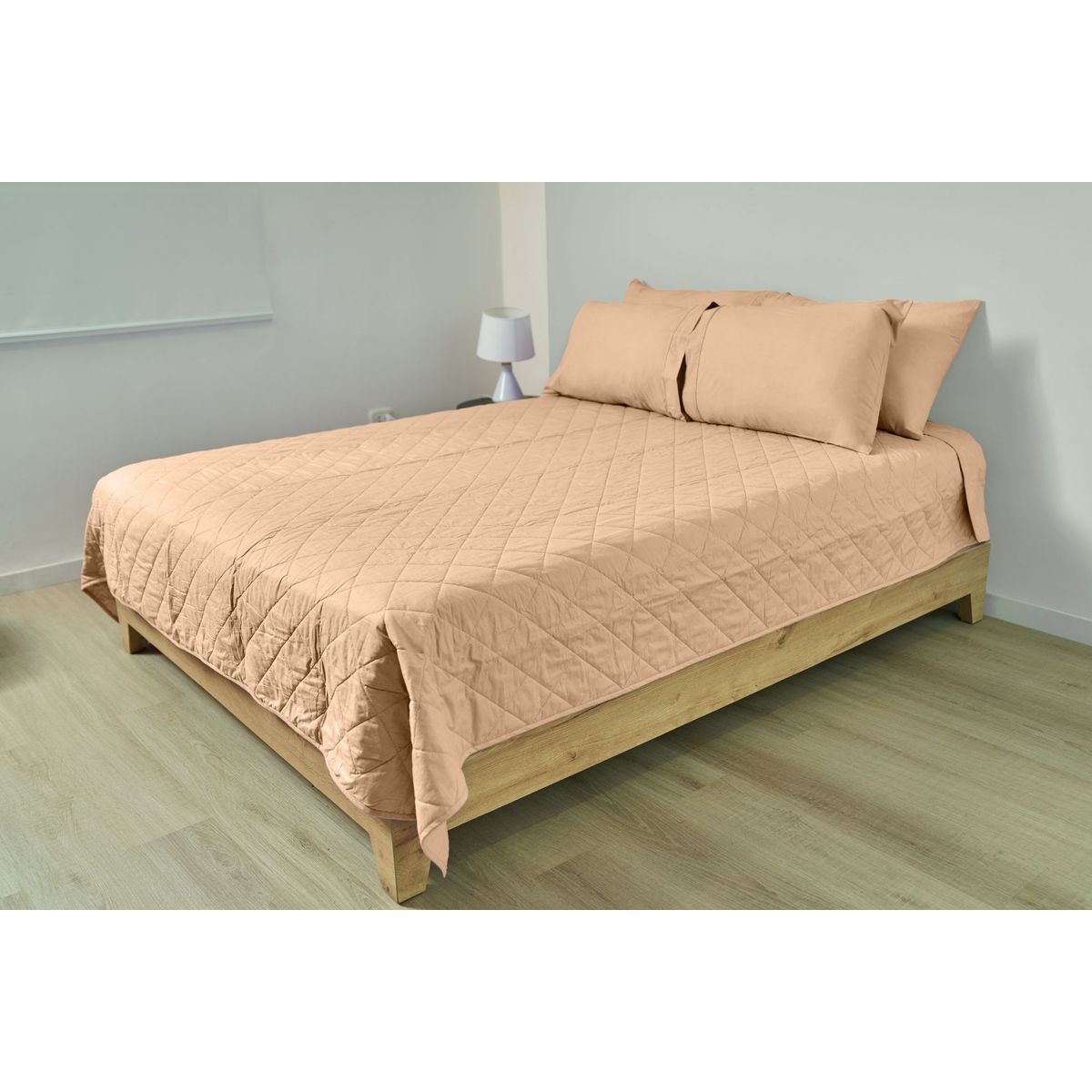 COBITEX HOME - Cubrecama Ligero 1.5 Plazas Beige Cobitex 100% Algodón.