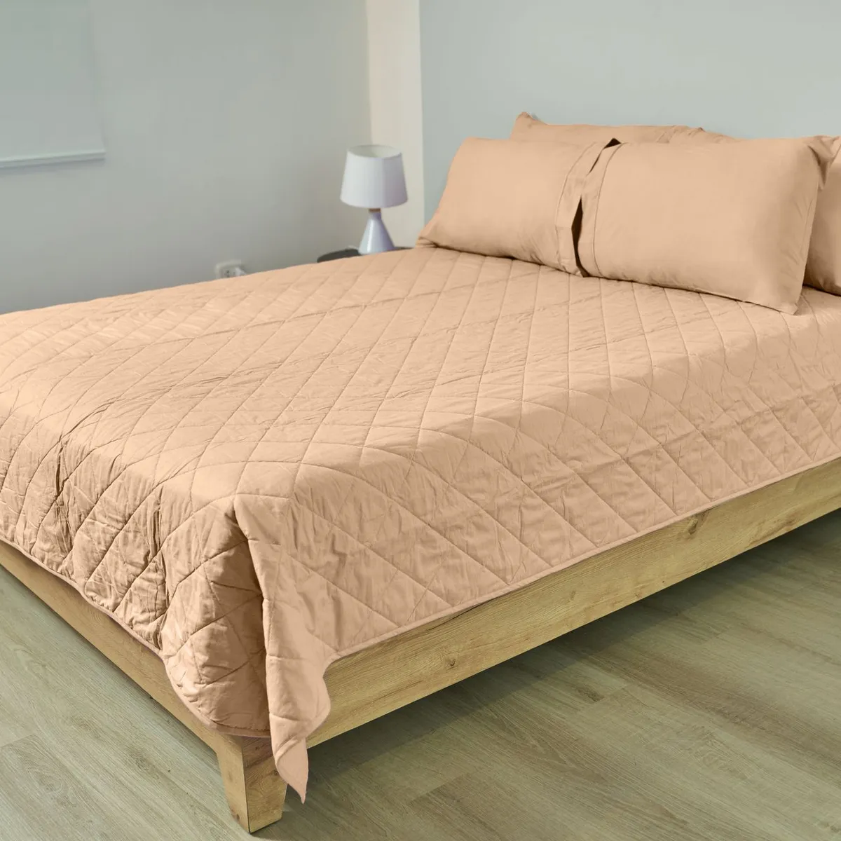 COBITEX HOME - Cubrecama Ligero Queen Beige Cobitex 100 Algodón