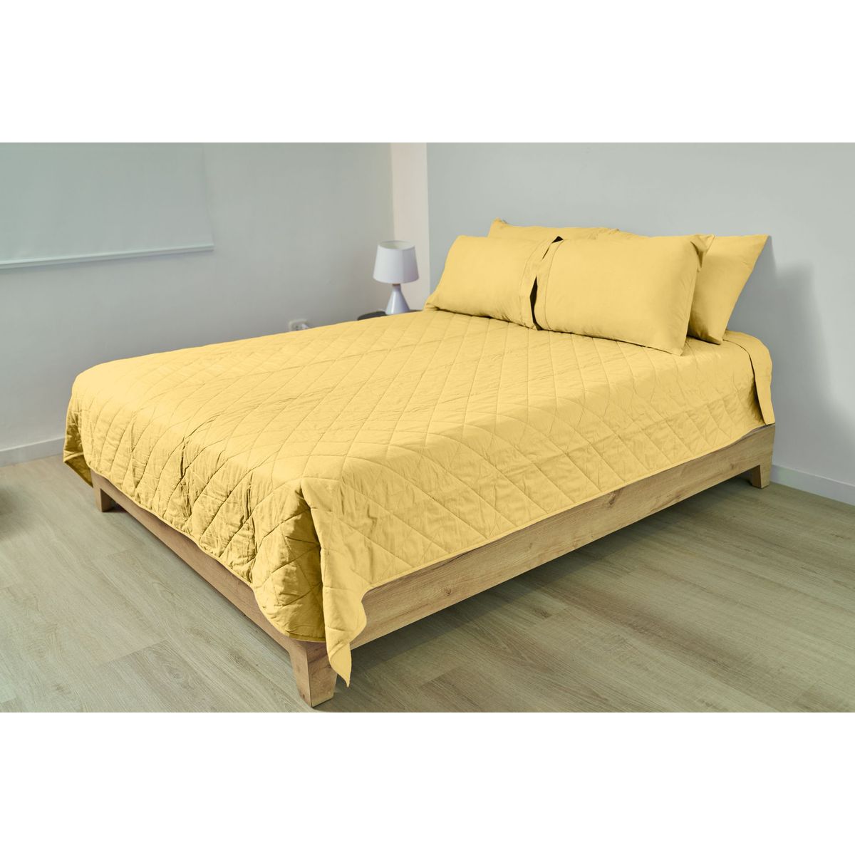 COBITEX HOME - Cubrecama Ligero 1.5 Plazas Amarillo Cobitex 100% Algodón.